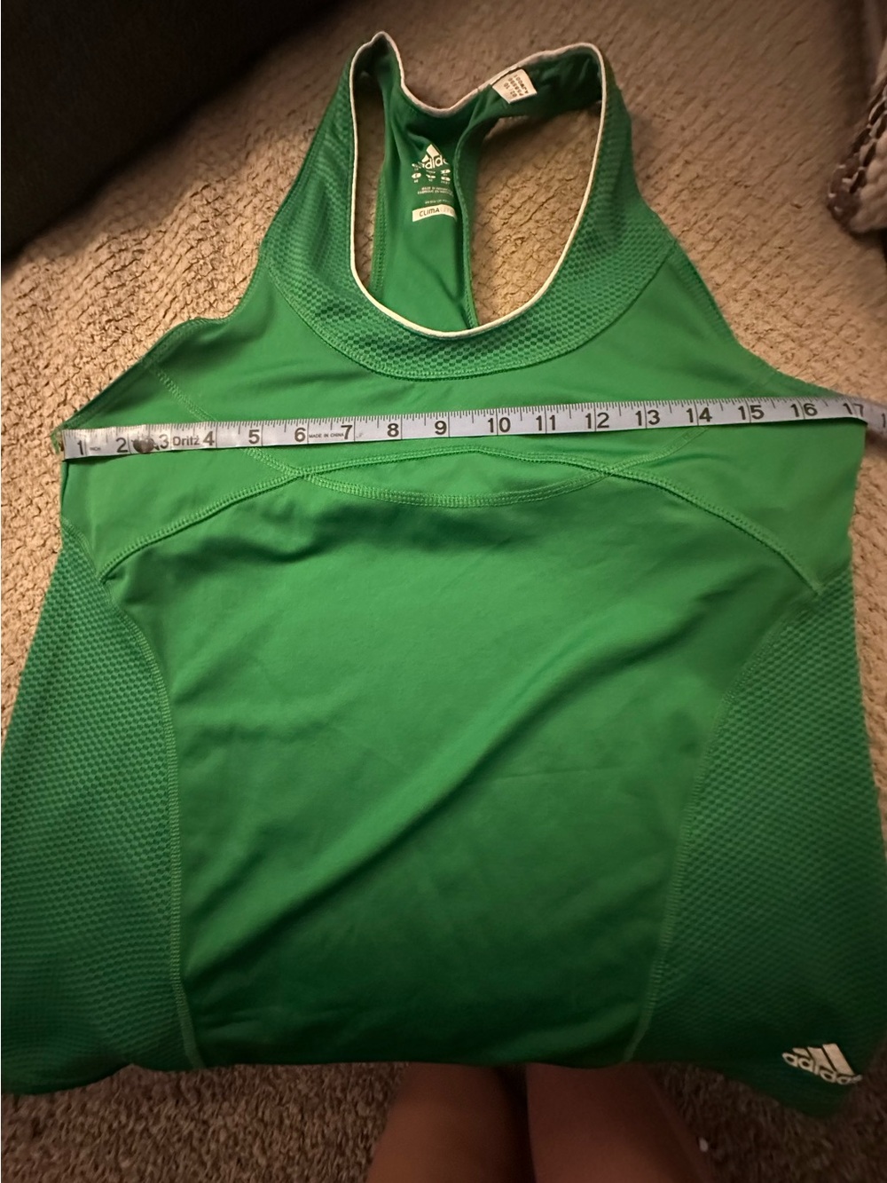 adidas Green Mesh-Panel Racerback Tank - Picture 5 of 6